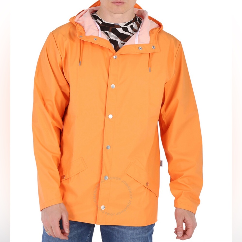 Rains Waterproof Lightweight Jacket in orange, Size Large